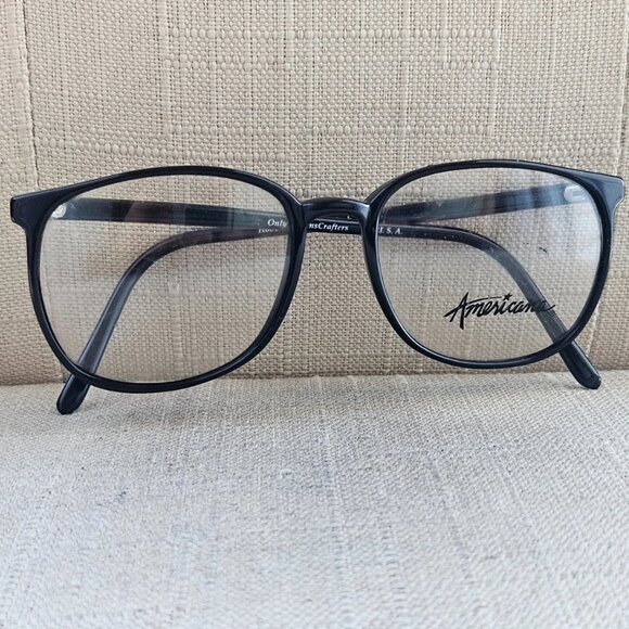 Vintage Americana Women Eyeglasses Frame Black Hoover Eyewear Glasses Old Stock - Picture 1 of 12